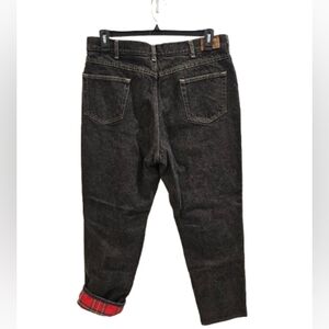 Vintage 🔥 L.L. Bean Flannel Lined Black Denim Jeans 38X32